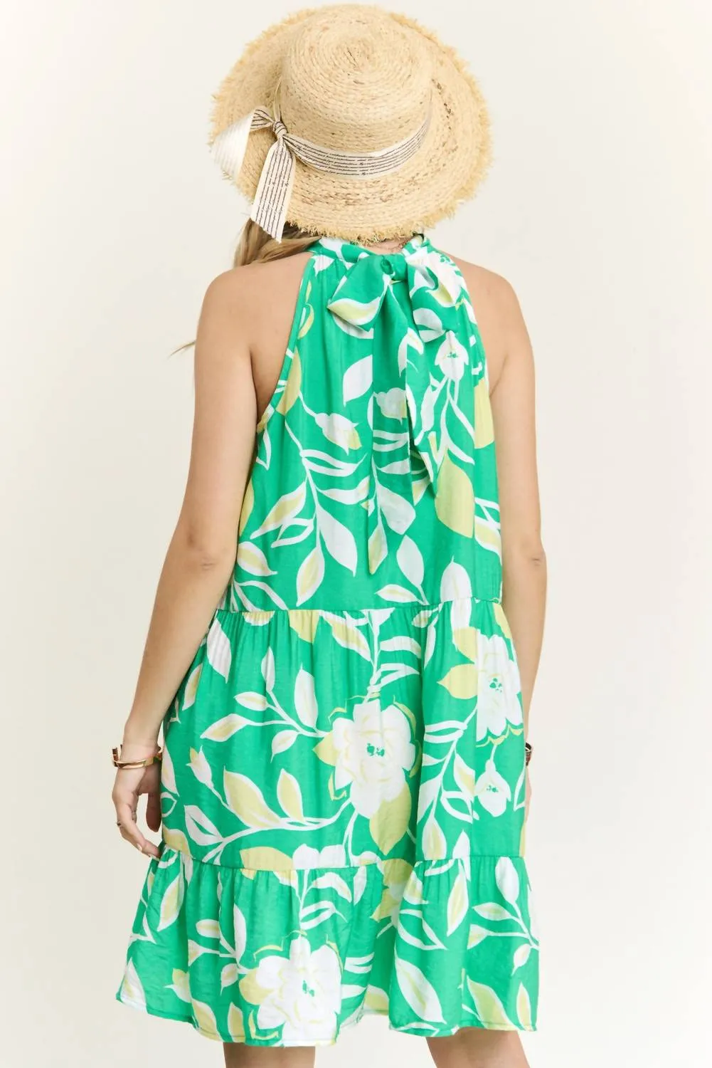 Adora - Halter Neck Tiered Floral Dress