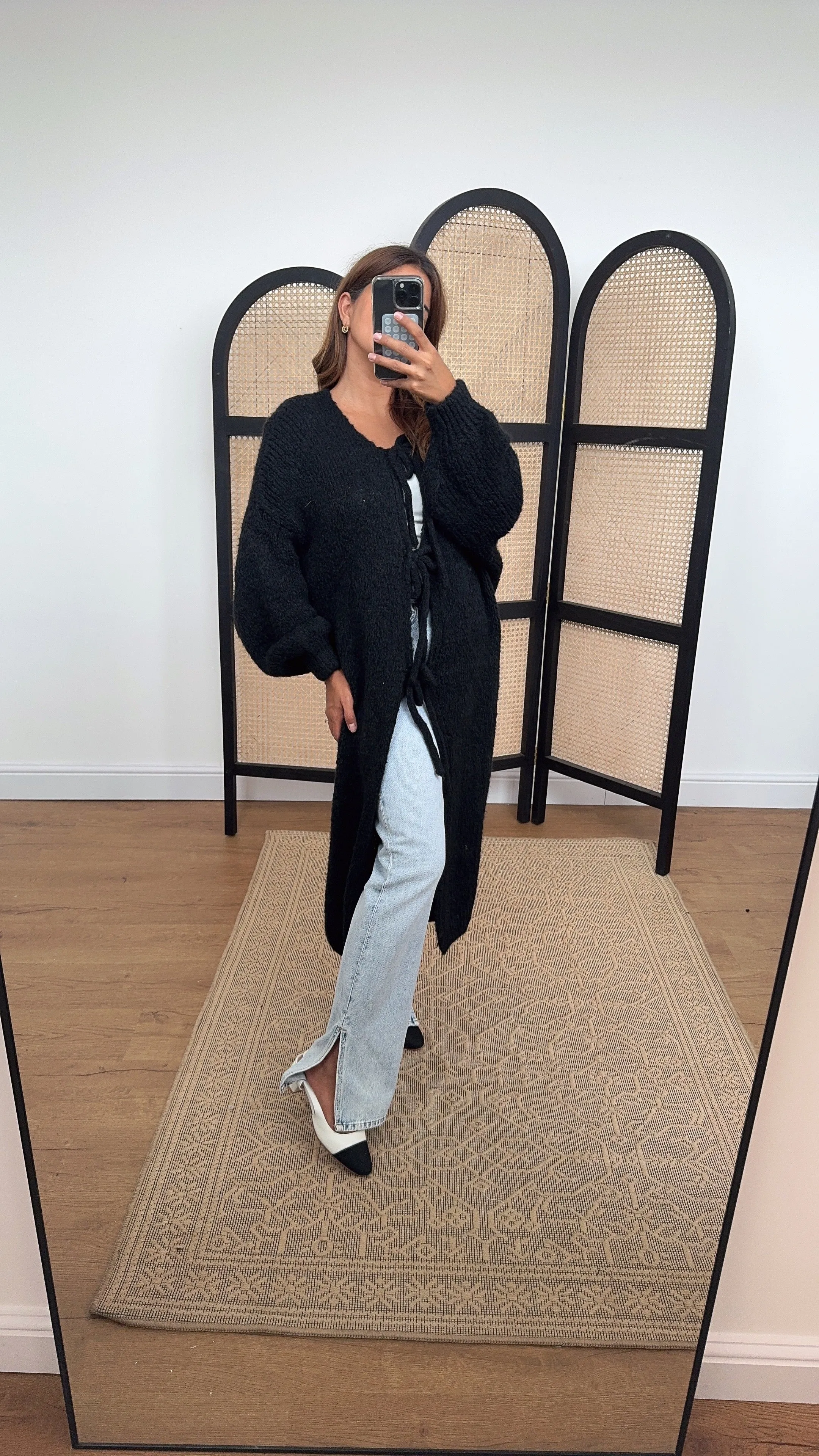Aiza long cardigan black