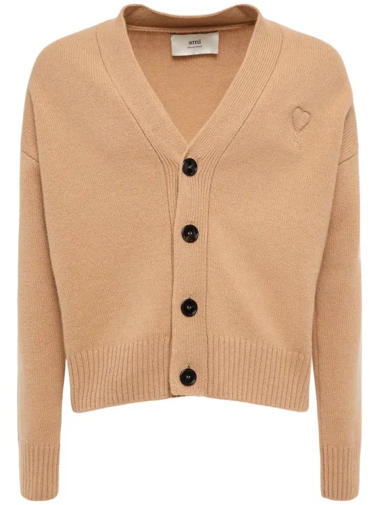 AMI Paris   Adc logo wool cashmere cardigan 