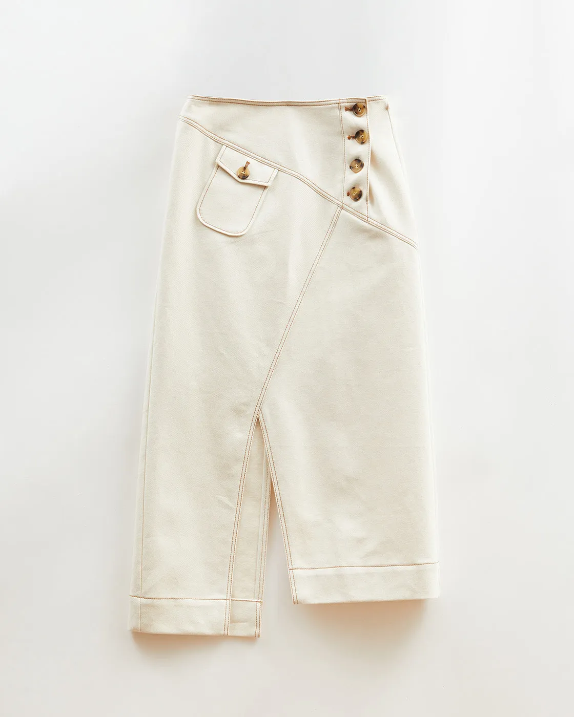 Astrid Skirt Organic Cotton Denim Ecru