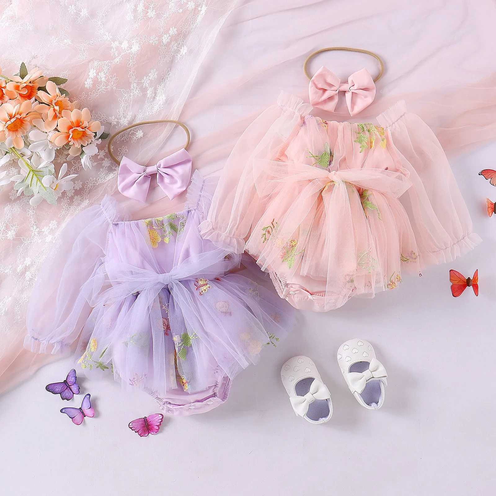 Charming Baby Girls Mesh Dresses with Elegant Details