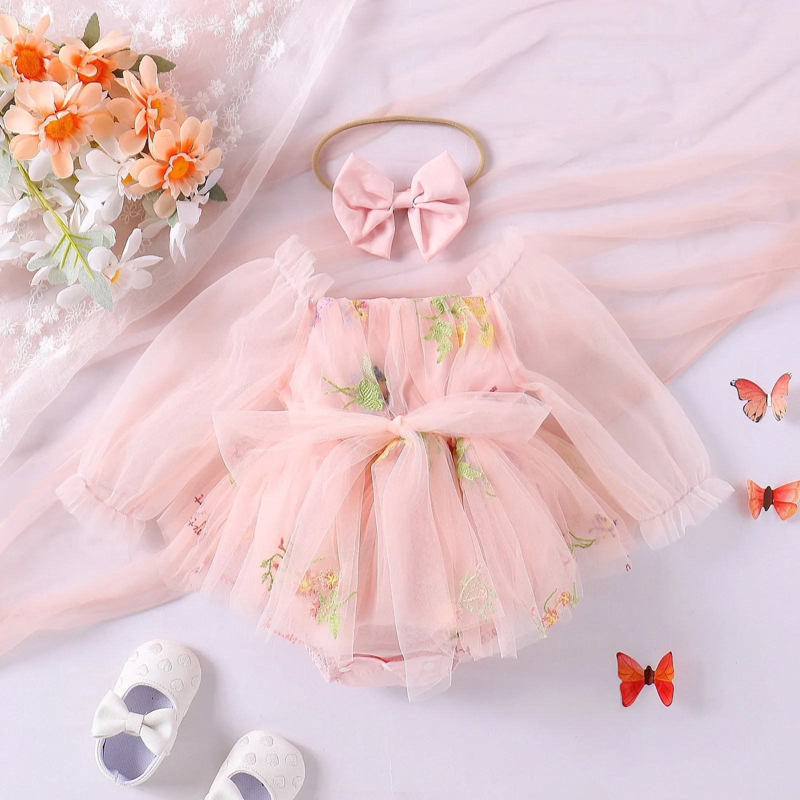 Charming Baby Girls Mesh Dresses with Elegant Details