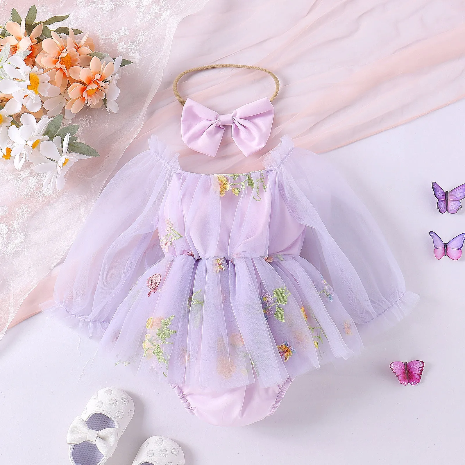 Charming Baby Girls Mesh Dresses with Elegant Details