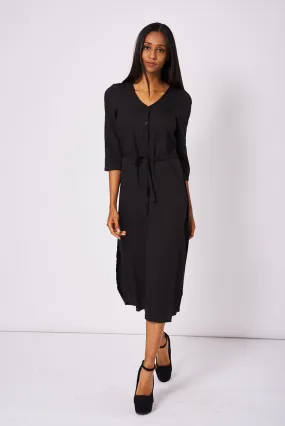 Bik Bok Black Button Front Long Dress