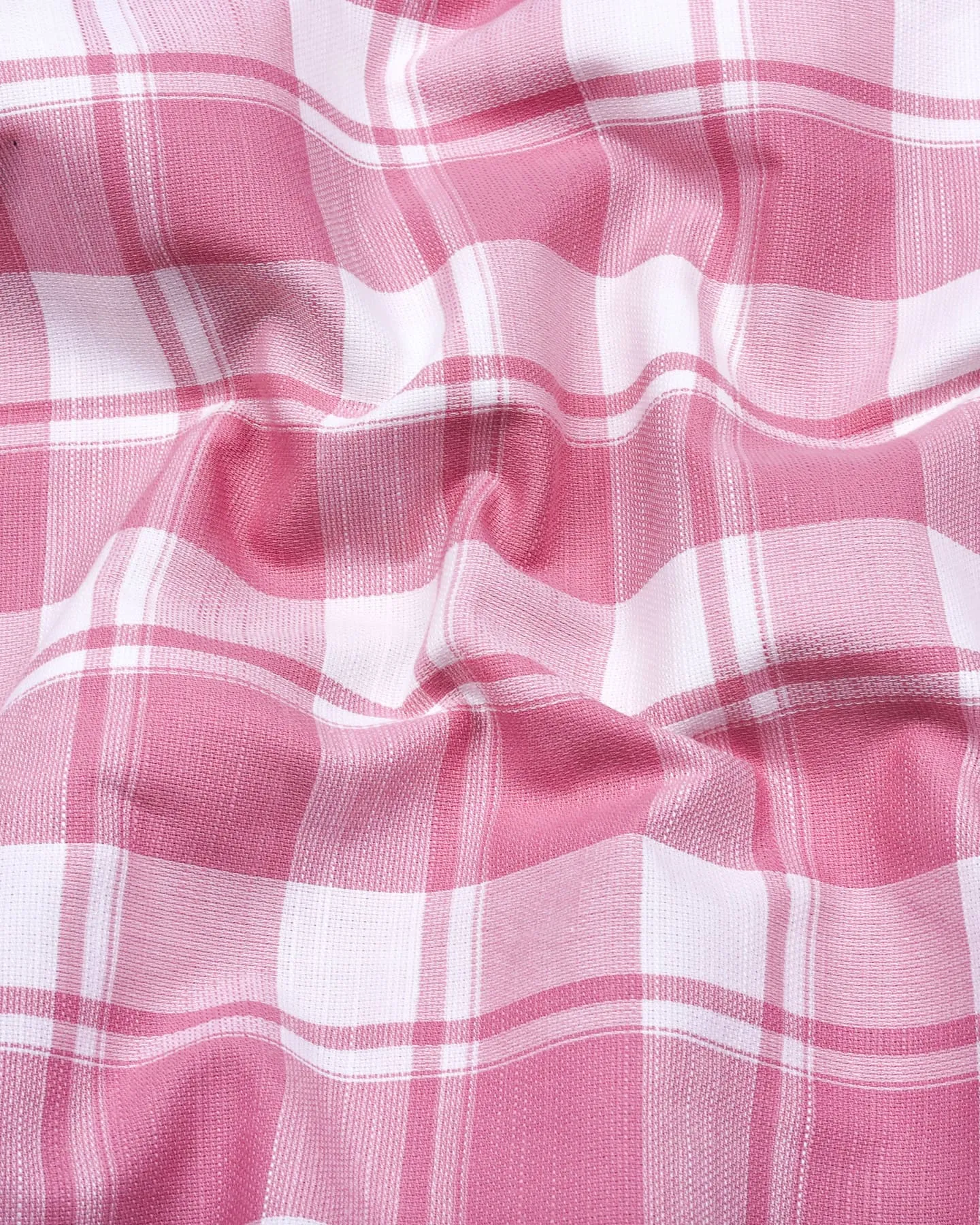 Blitar Pink With White Check Dobby Cotton Shirt