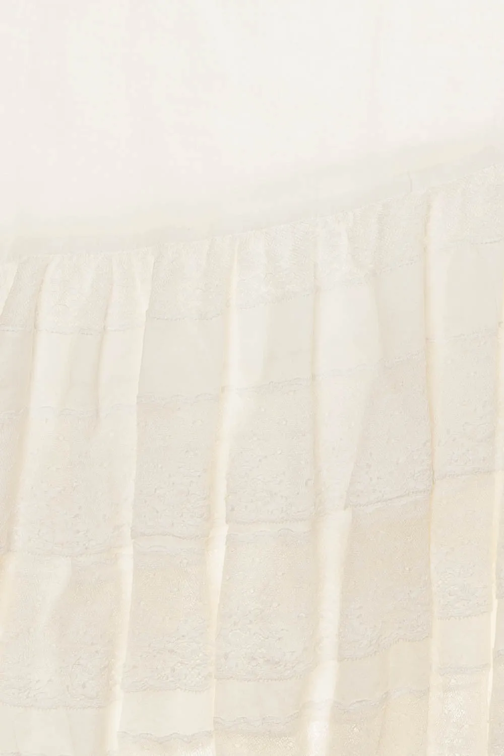Blumarine - White Cotton Lace Asymmetrical Ruffle Skirt - IT 40