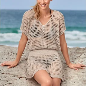 Bohemian Beachwear - Knitted Mesh Tunic