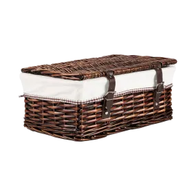 Brown Wicker Hamper Basket with Lining