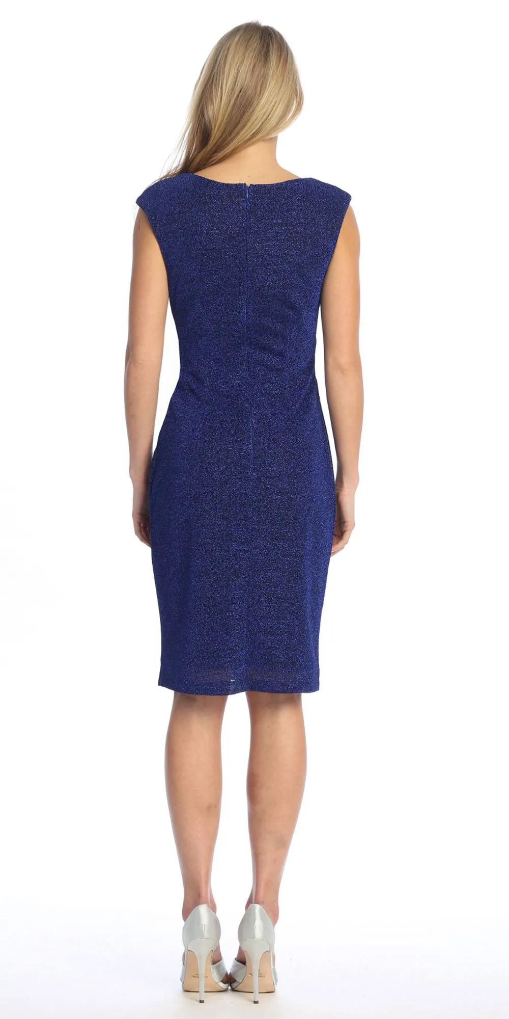 Celavie 6514-S Short Cap Sleeve Dress with Ruffle