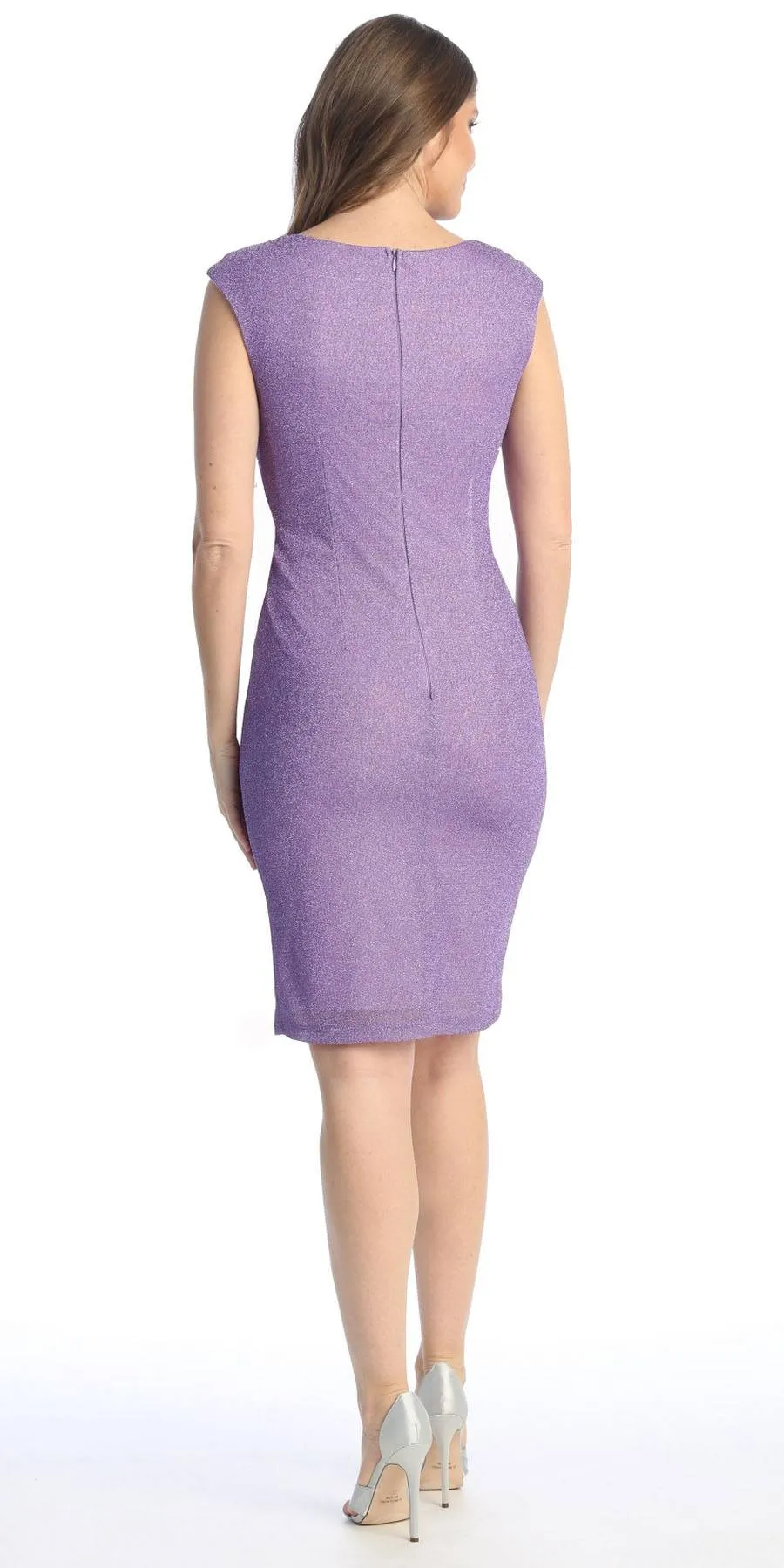 Celavie 6514-S Short Cap Sleeve Dress with Ruffle