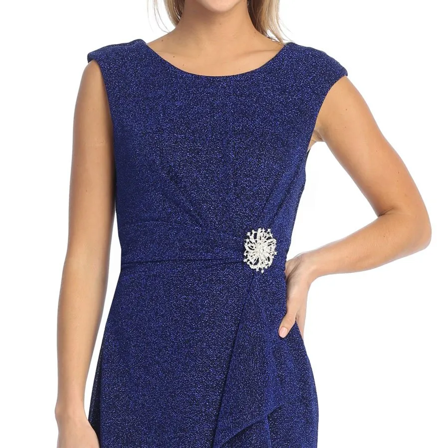 Celavie 6514-S Short Cap Sleeve Dress with Ruffle