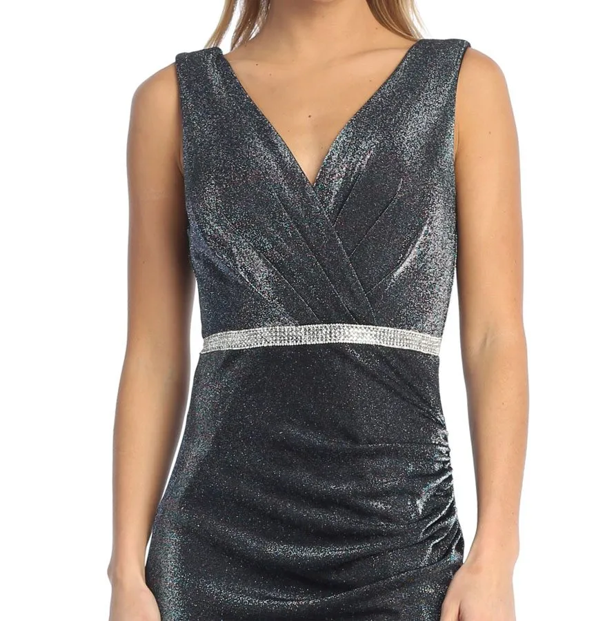 Celavie 6515-L Long Column Gown V-Neckline with Slit