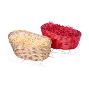 Christmas Sleigh Gift Basket with Plastic Lining