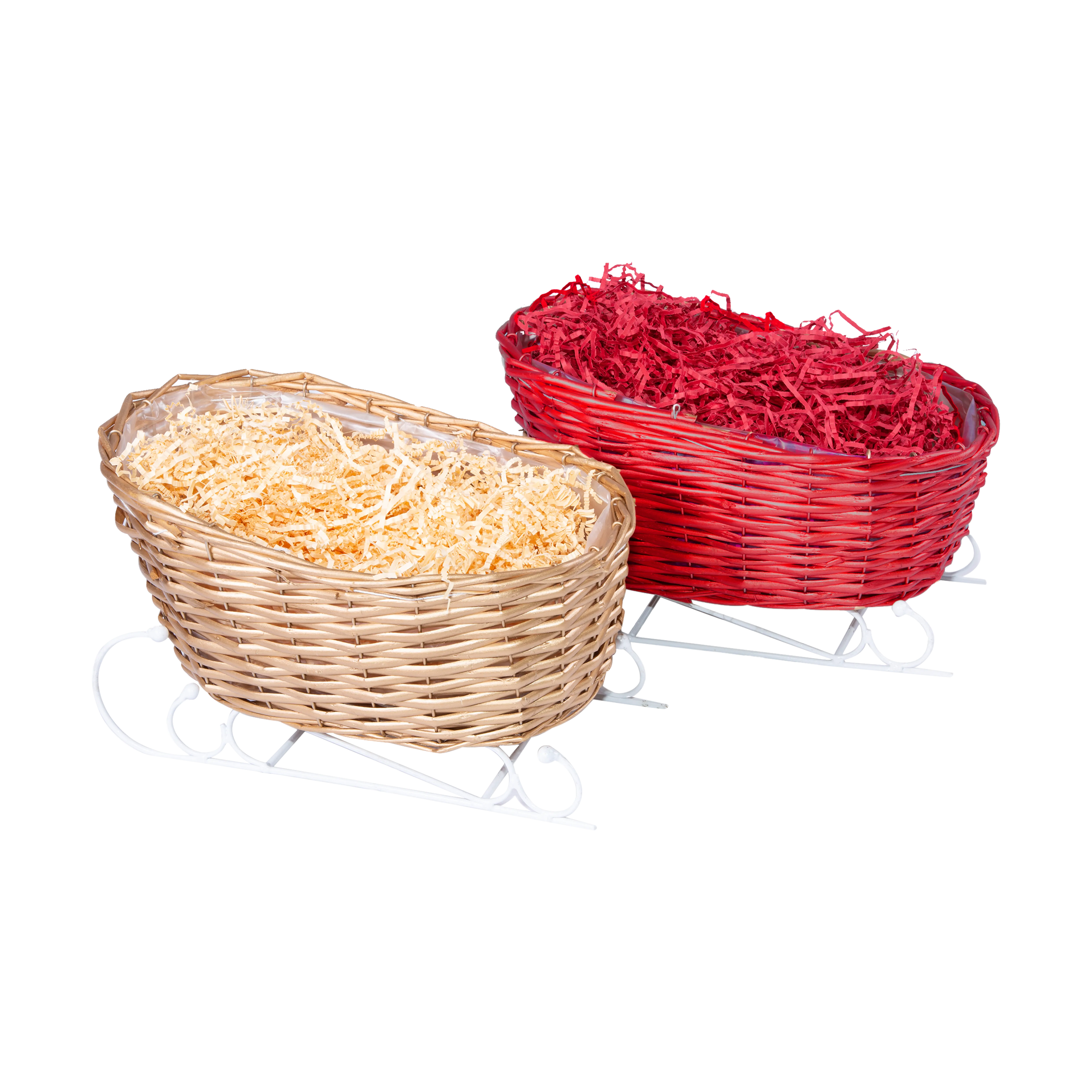 Christmas Sleigh Gift Basket with Plastic Lining