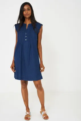 Denim Dress with Ruffle Sleeve Ex Brand