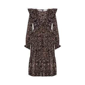 dress floral frill v detail - floral