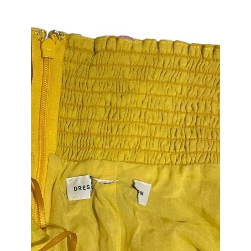 Dress The Population Yellow Pink Floral Halter Dress Size Small New