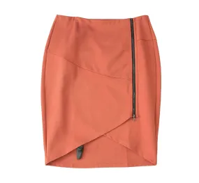 English White PolySpandex V-Curve Skirt-Marsala