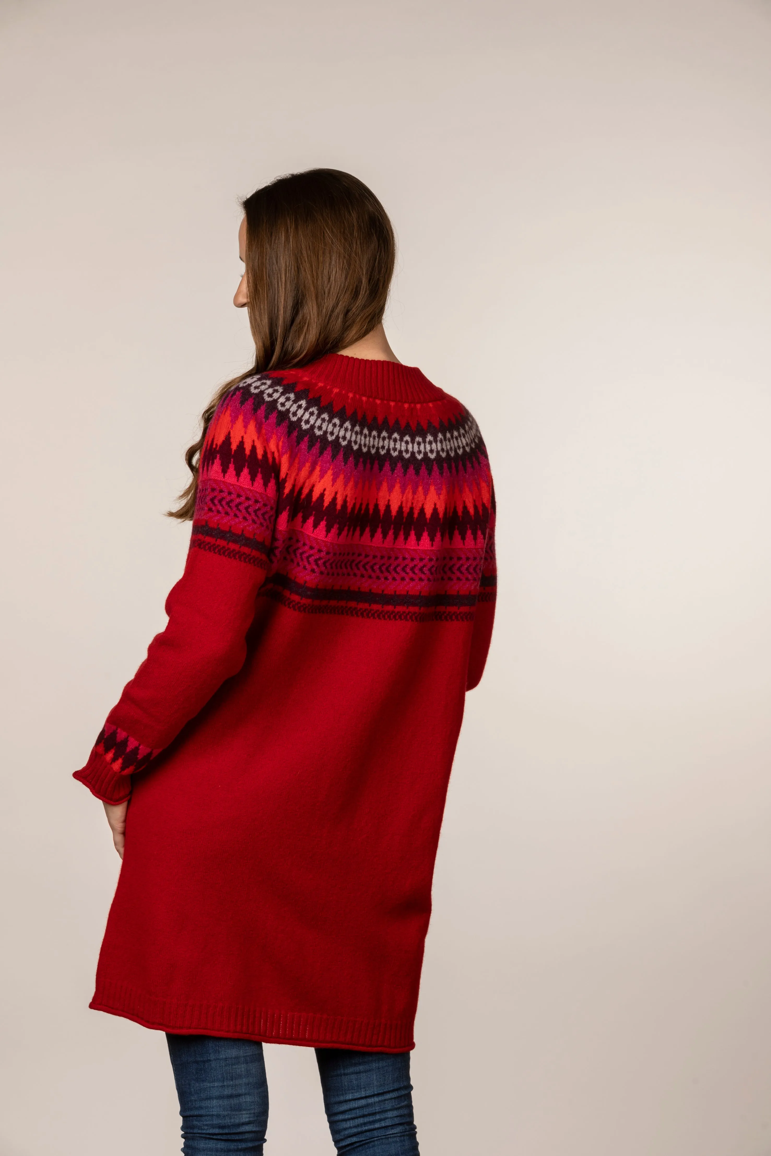 Eribe Cairngorm Long Cardigan in Rosehip