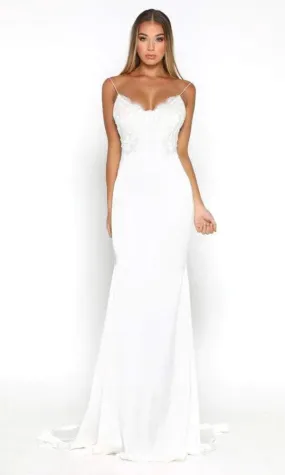Exotic White Evening Dress