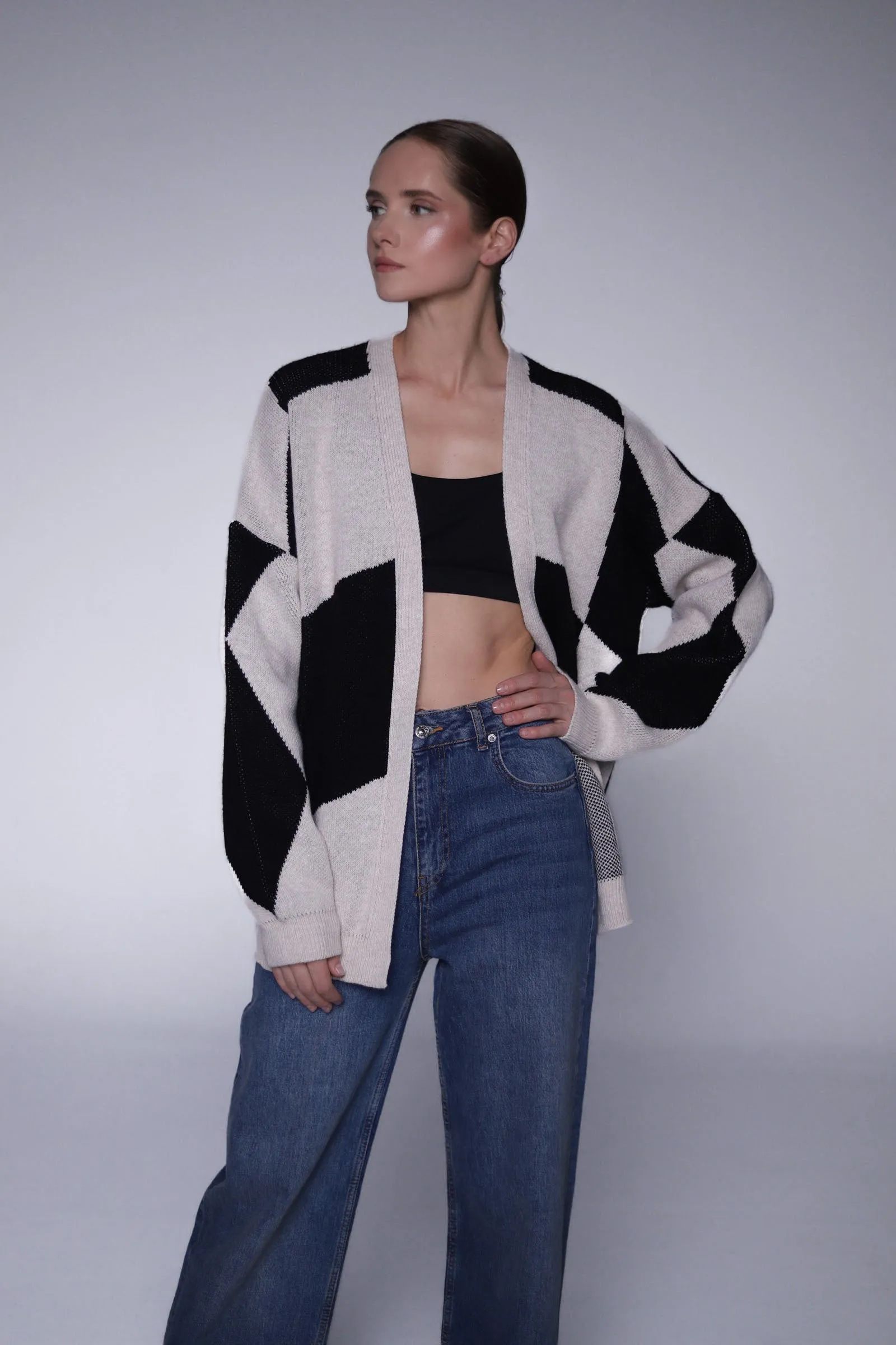 Fine-knit cardigan