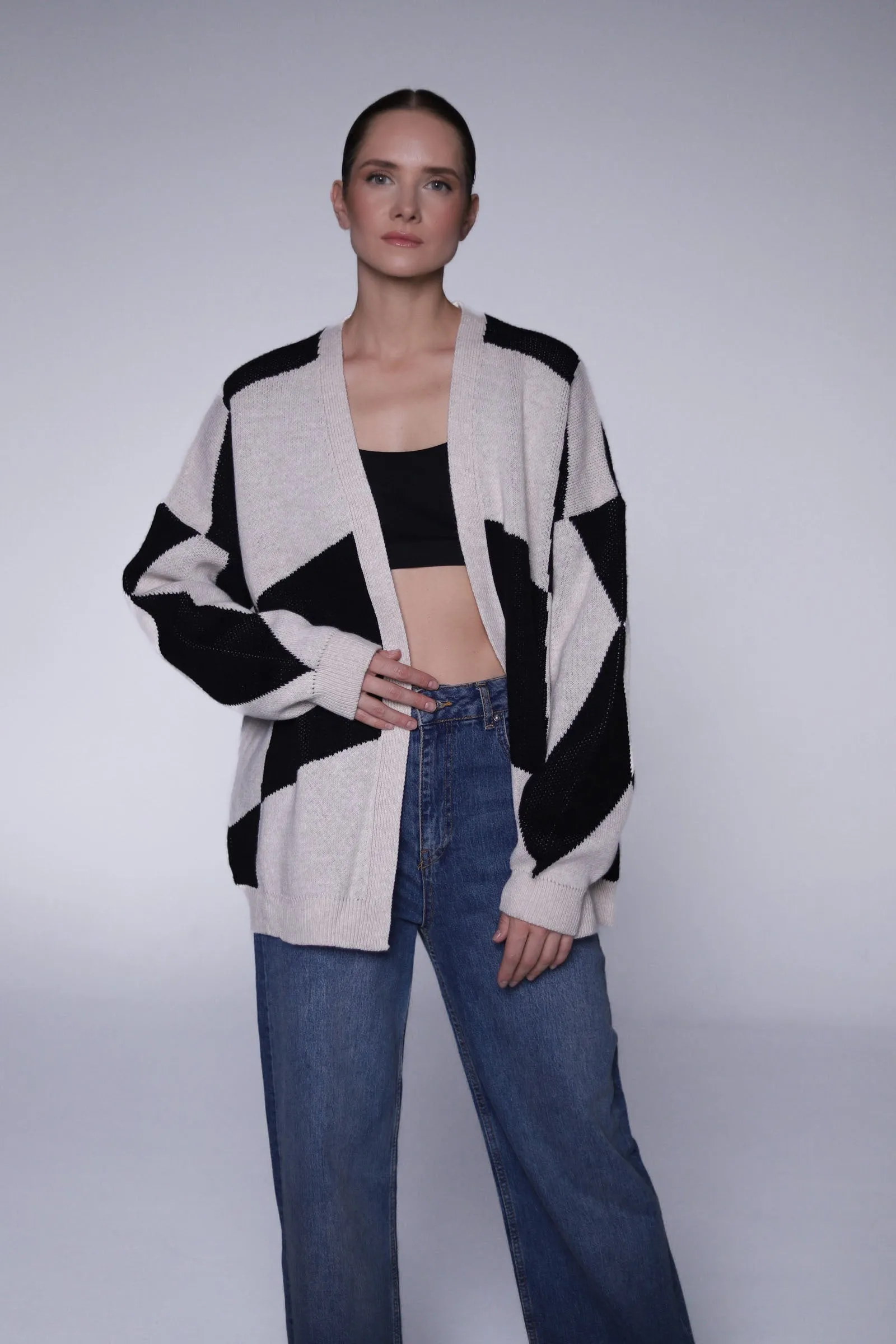 Fine-knit cardigan