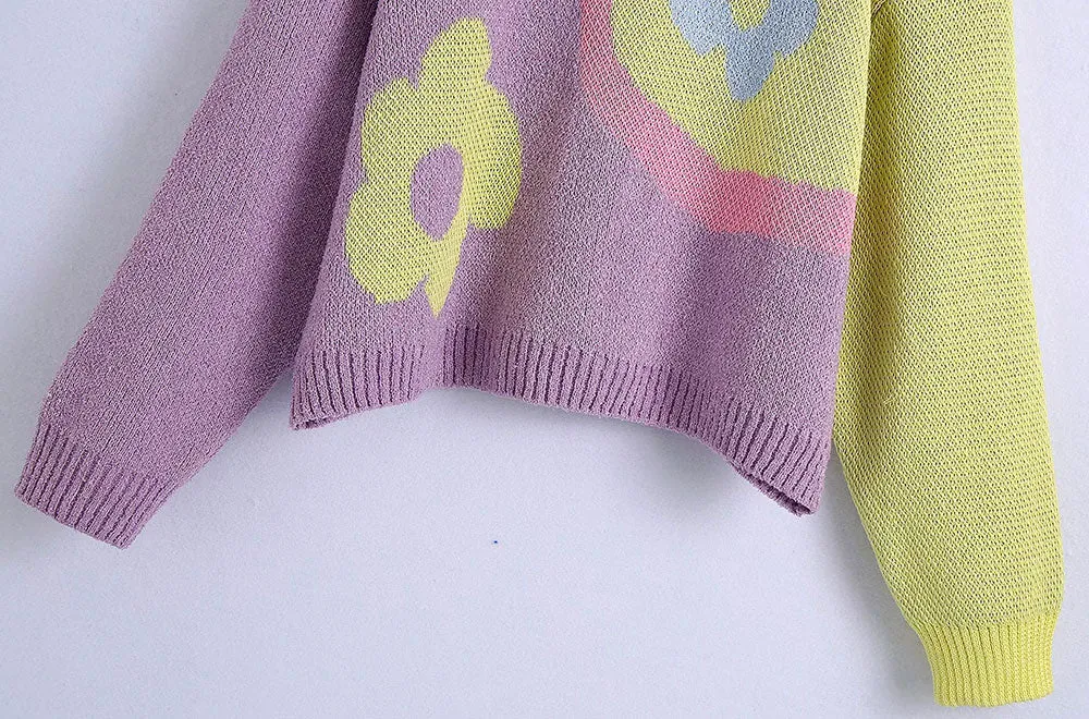 FLORAL JACQUARD KNITTED SWEATER