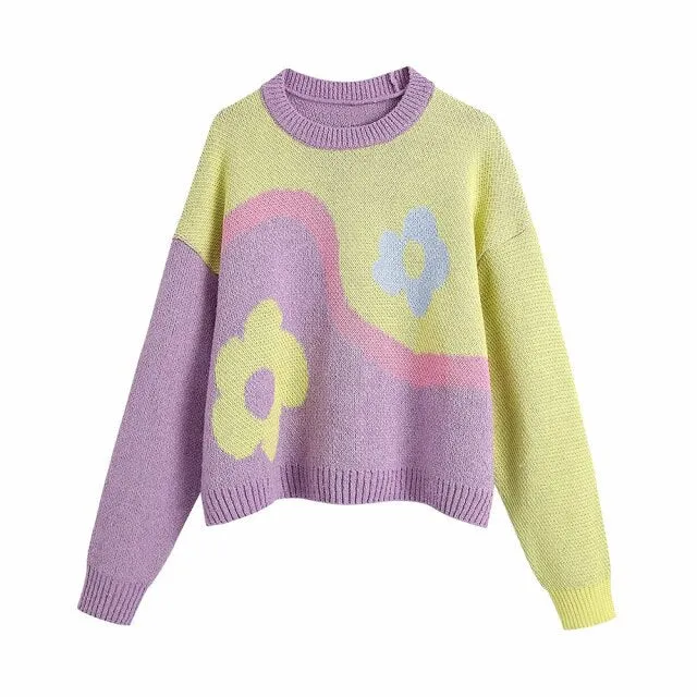 FLORAL JACQUARD KNITTED SWEATER