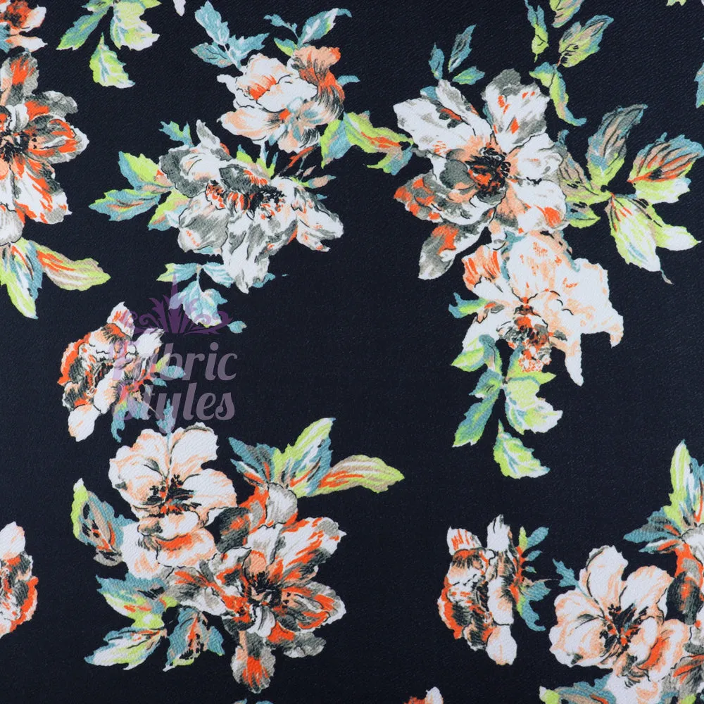 FS1052 Black Waffle Floral