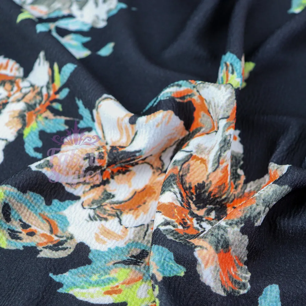 FS1052 Black Waffle Floral