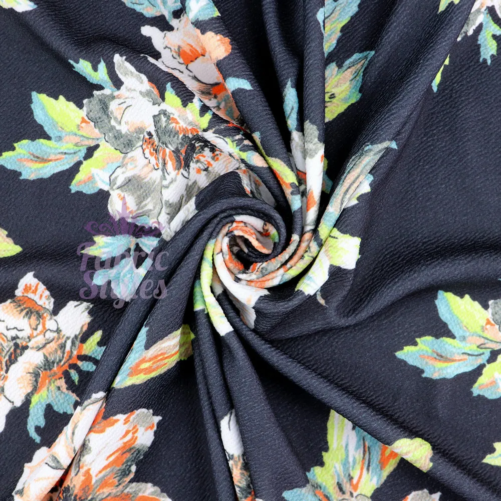 FS1052 Black Waffle Floral