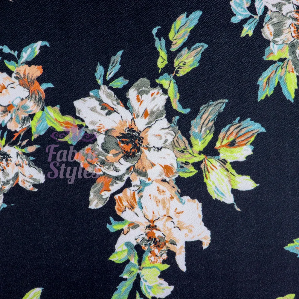 FS1052 Black Waffle Floral