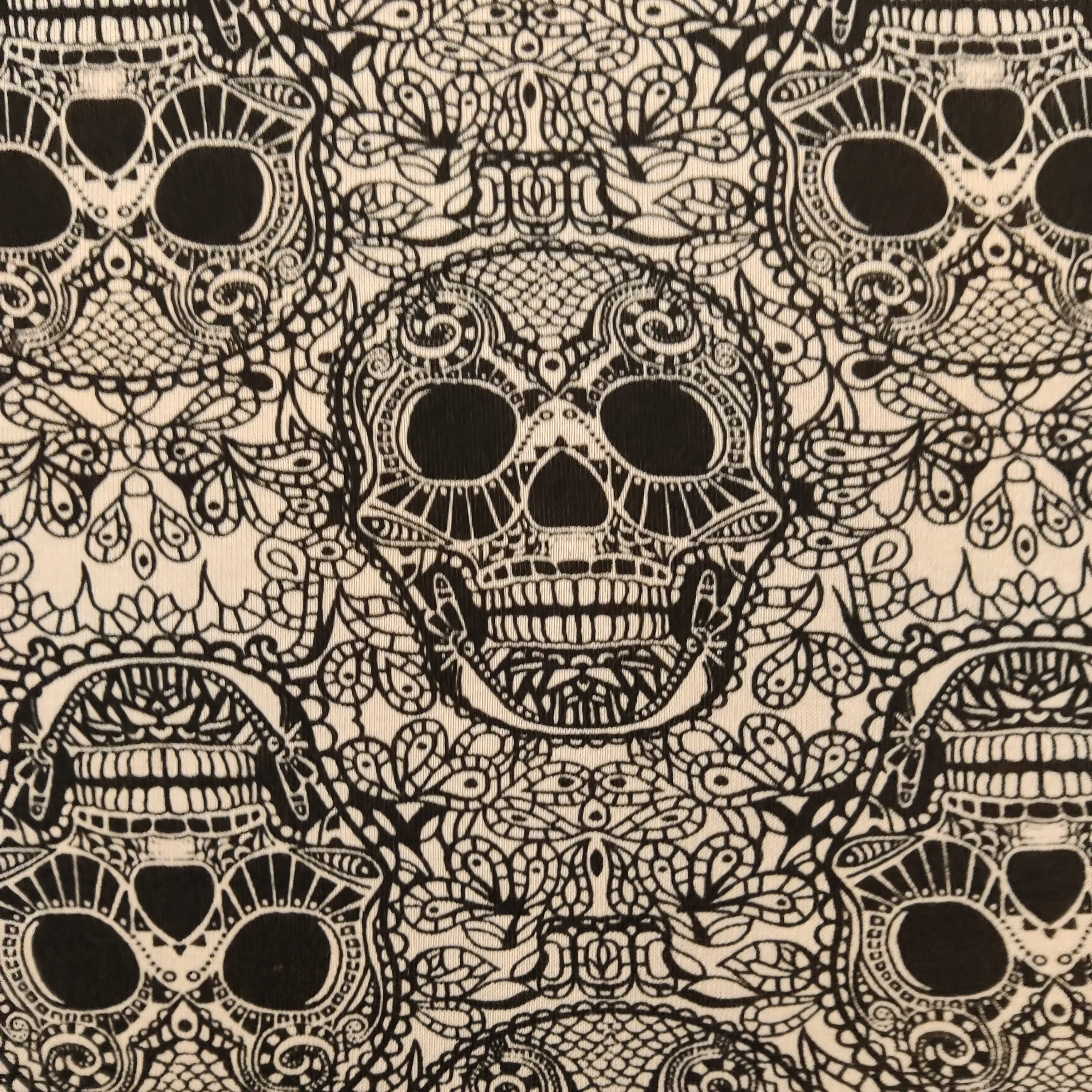 FS715_2 Skulls Knit Jersey Stretch Fabric Nude