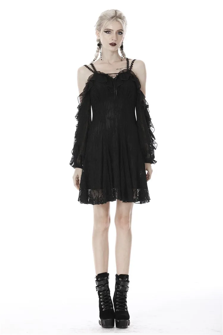 Gothic princess off shoulder sexy lace dress DW414