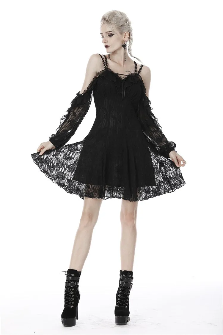 Gothic princess off shoulder sexy lace dress DW414