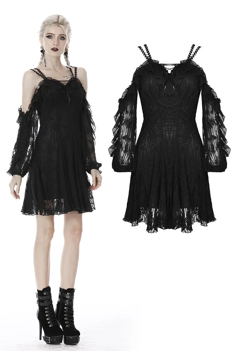 Gothic princess off shoulder sexy lace dress DW414