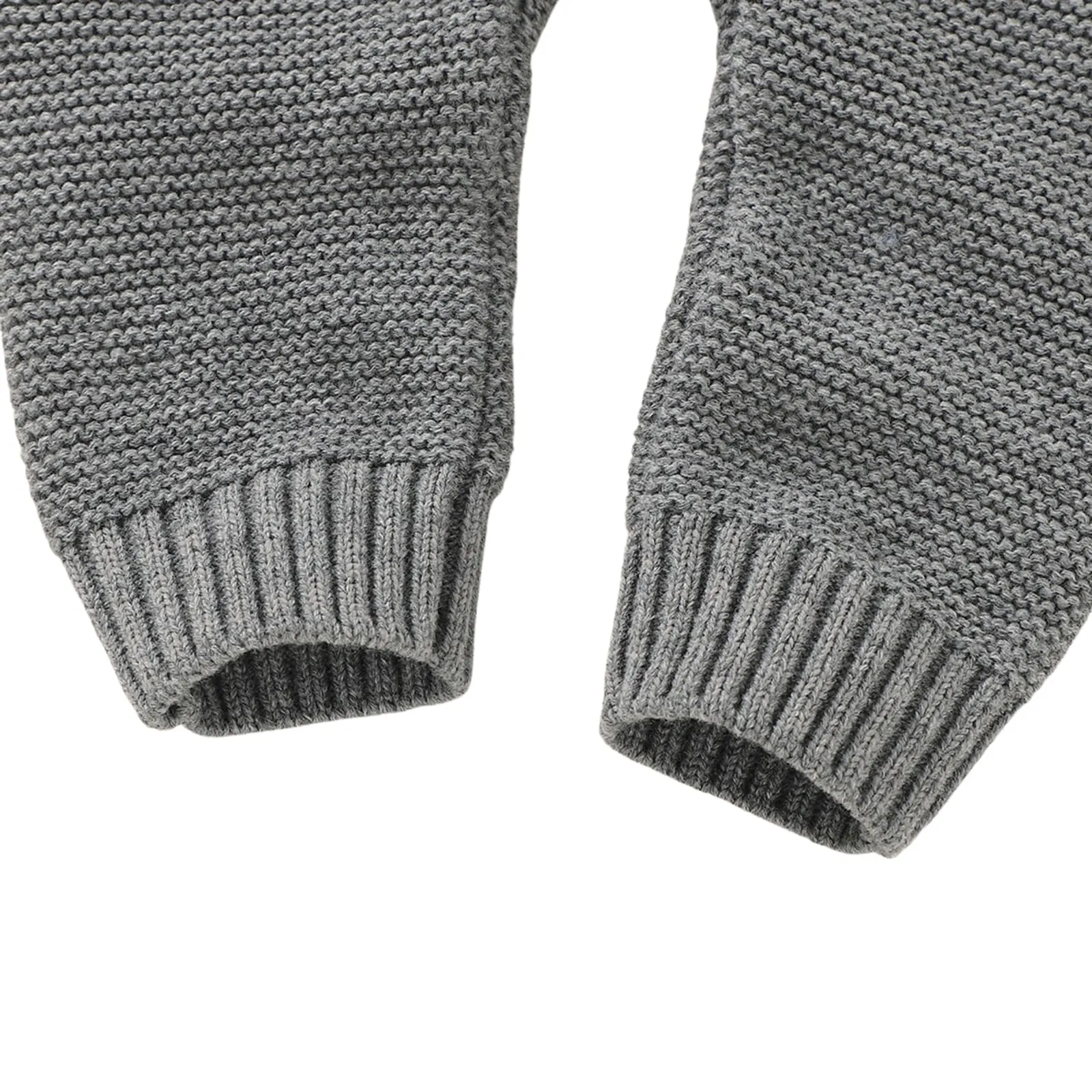 Gray and White Knitted Dress Up Baby Boy Onesie