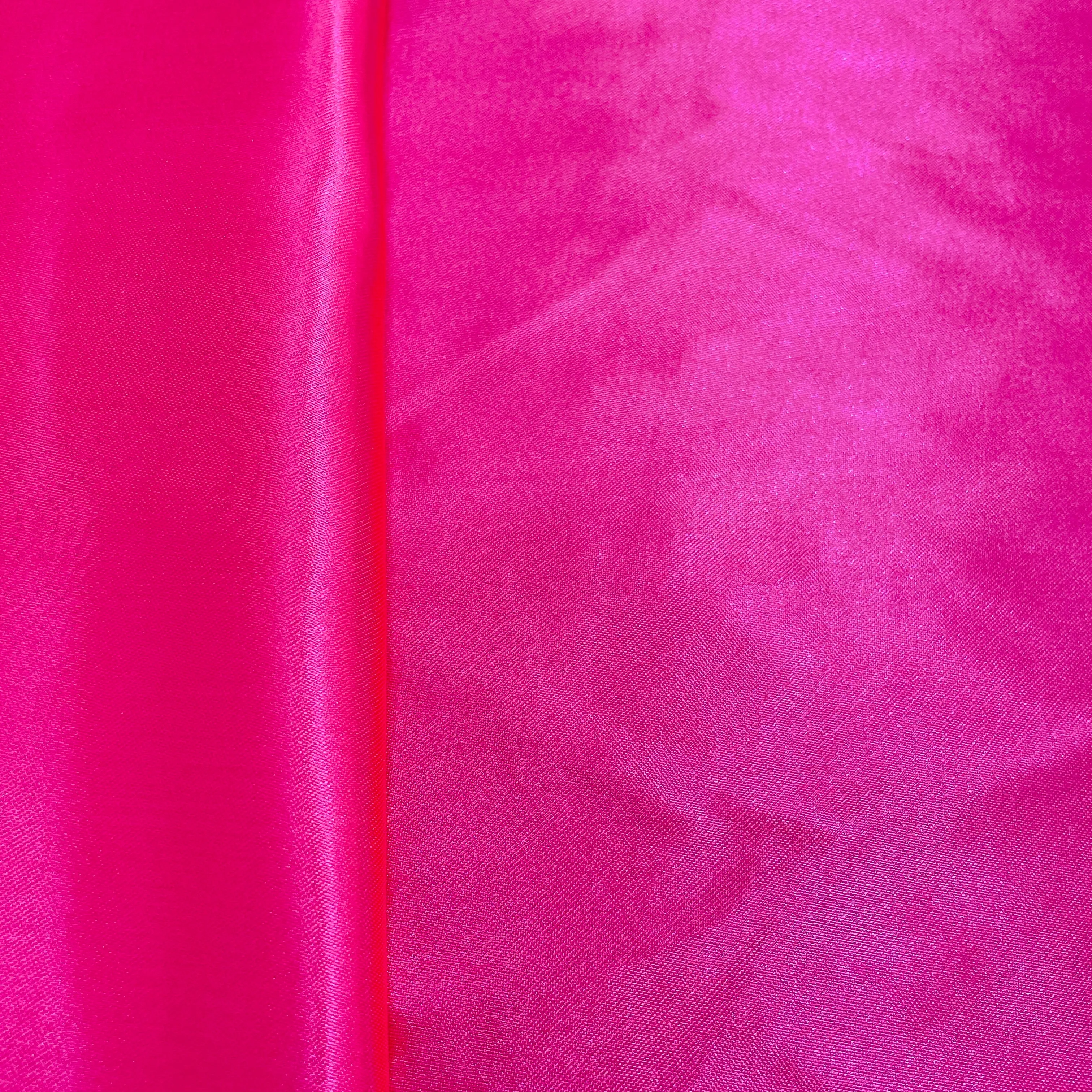 Hot Pink Solid Satin Fabric