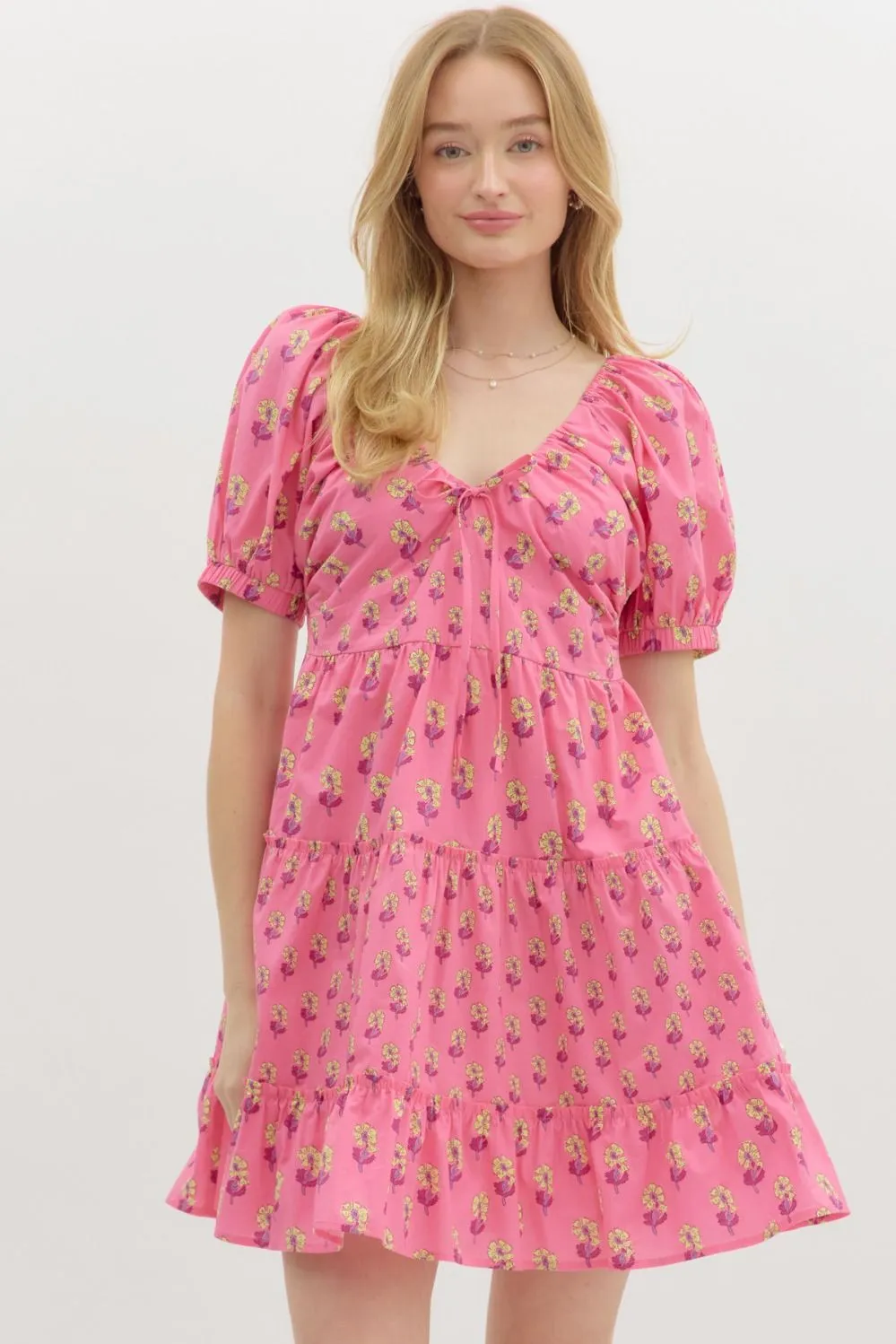 Kait Pink Floral Dress