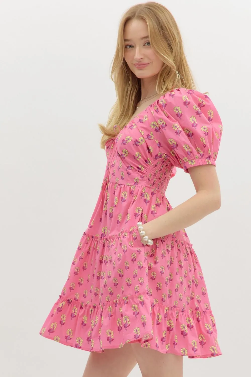 Kait Pink Floral Dress