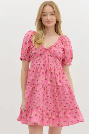 Kait Pink Floral Dress