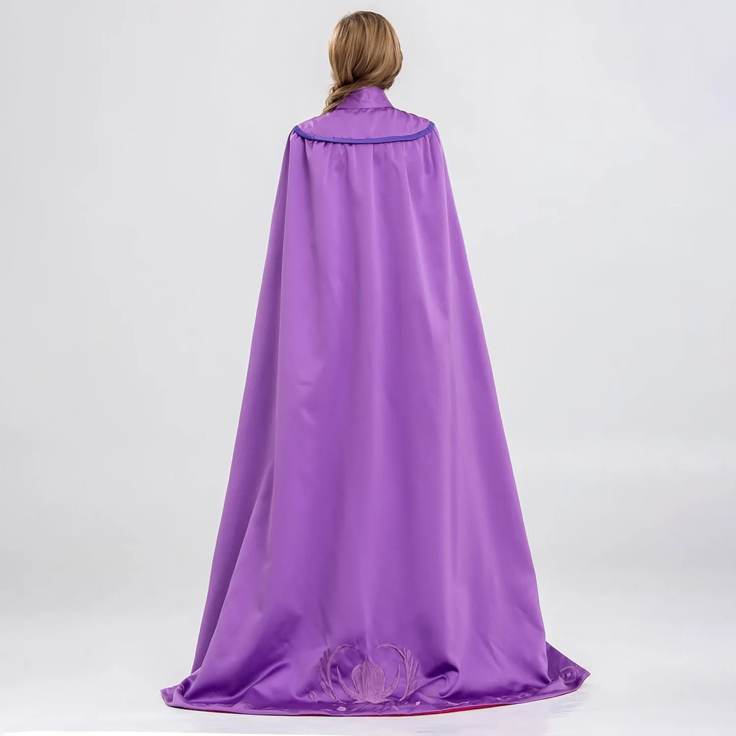 KAWELL Elsa Princess Costume Cloak 5'8" Blue Halloween Dress with Luxury Embroidery (4 Pieces)