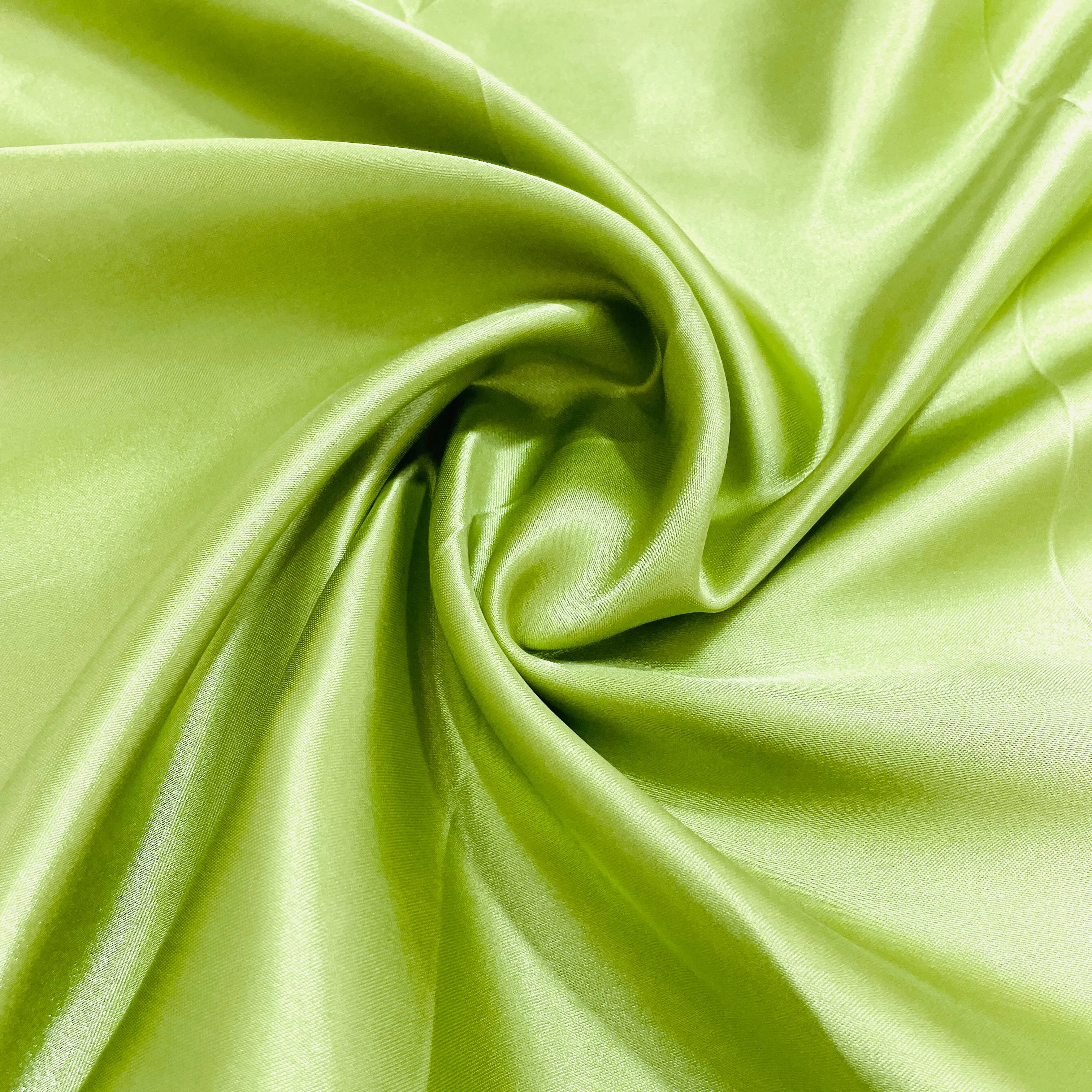 Light Olive Green Solid Satin Fabric