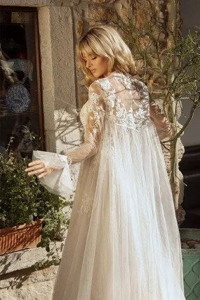 Linen White Wedding Dress