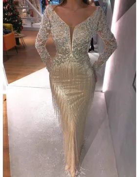 Luxury Evening Dress with Silver Touch