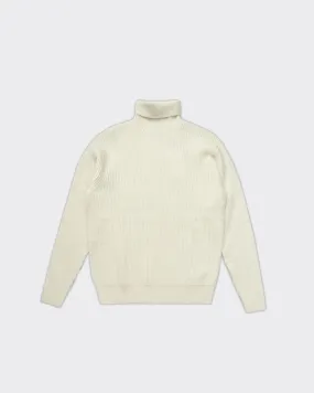 Maglione Knit a Coste Collo Alto Eddie Avorio