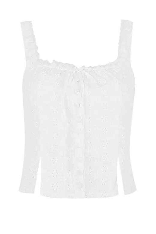 Nancy Bodycon Top - White Pearl