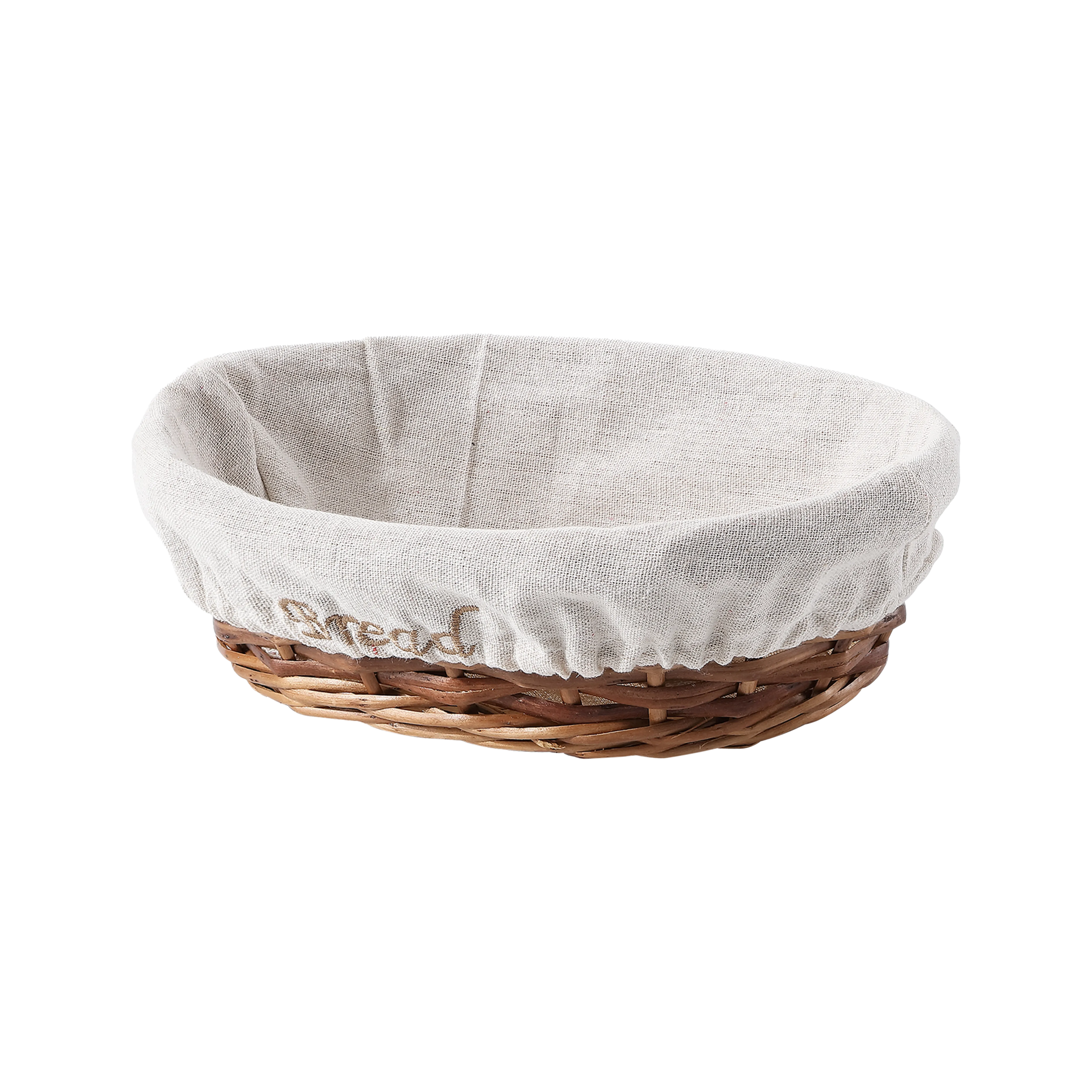 Oval Wicker Bread Basket with Lining