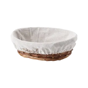 Oval Wicker Bread Basket with Lining
