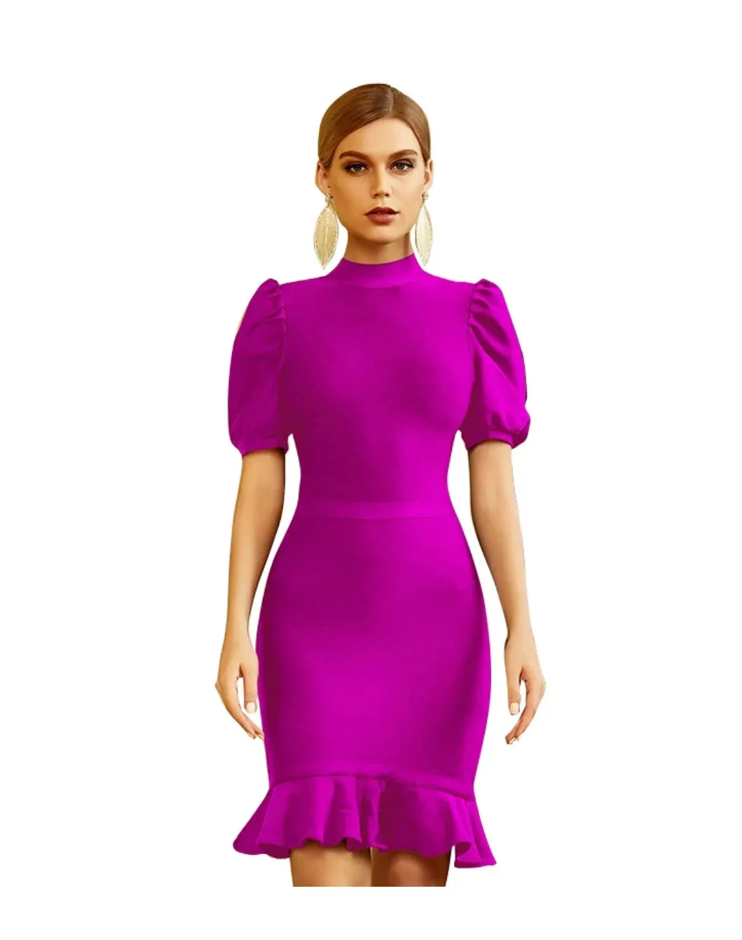 Princess Sleeve Bandage Dress